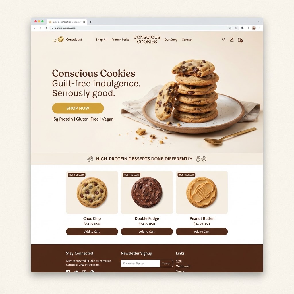 Conscious Cookies website homepage